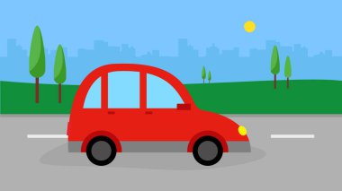 car parking with a road, vector illustration