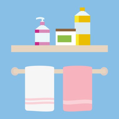 set of cleaning supplies and bottles with detergent and liquid flat icons