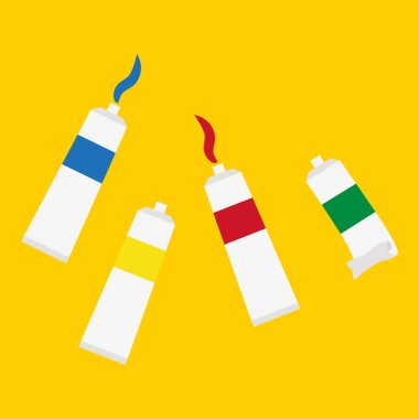colorful tubes with paint. vector illustration