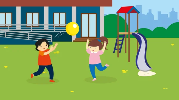 Children Playing Park Vector Illustration Design — Image vectorielle