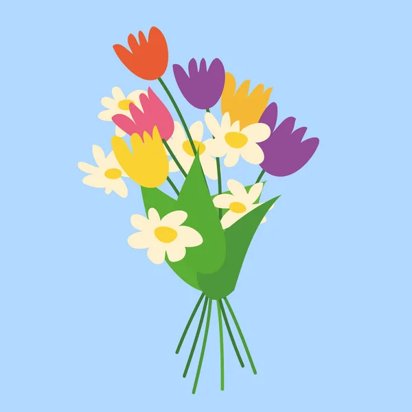 Web Illustration Beautiful Flowers Bouquet — Stock Vector