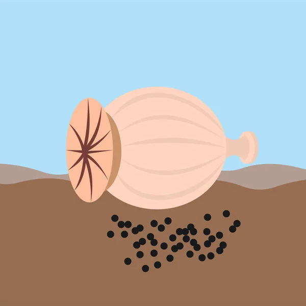 Vector Illustration Poppy Seeds Vector Icon — Διανυσματικό Αρχείο