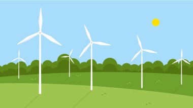 yeşil enerji ve ekoloji kavramı, vektör illüstrasyonu