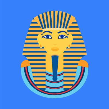 vector illustration of egypt pharaoh on blue background