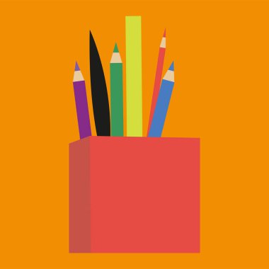 colorful pencils icon, vector illustration design