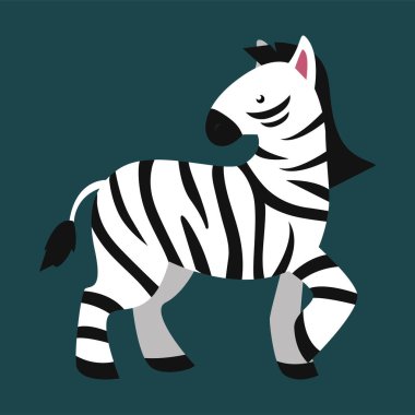 Sevimli zebra vektör illüstrasyon