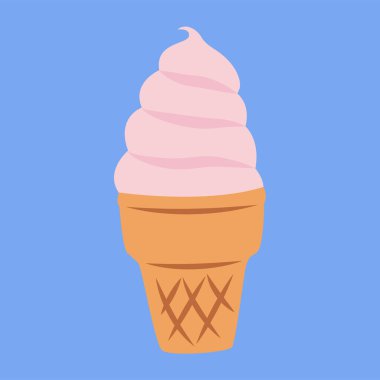 ice cream cone icon. flat illustration for web design