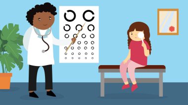 doctor with a stethoscope and a patient in the hospital.