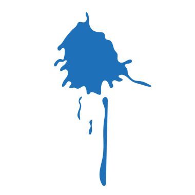 Beyaz arkaplanda mavi boya sıçraması