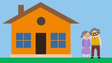 vector illustration of happy family couple hugging