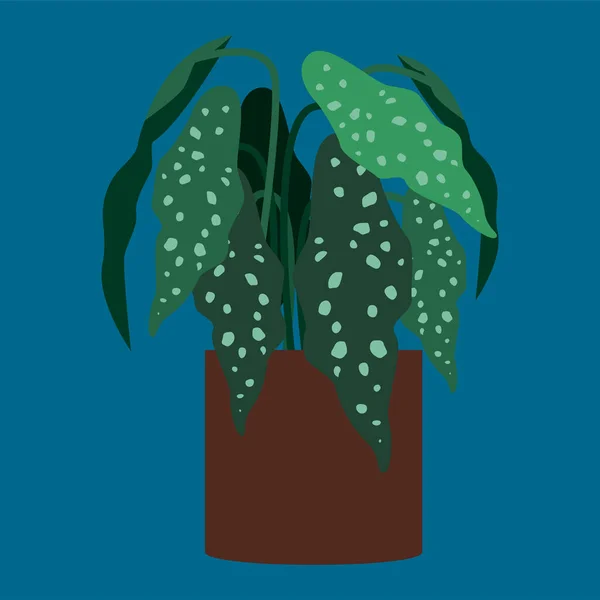 Pot Plant Green Eaves Icon Cartoon Exotic Plant Vector Illustration — Stock Vector