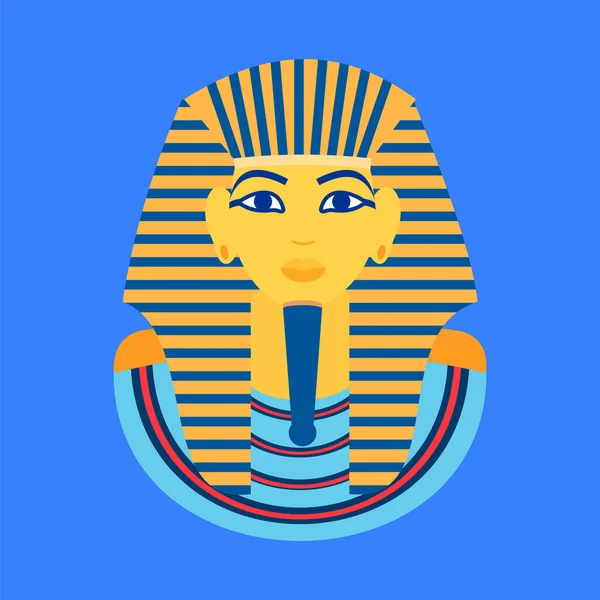 Vector Illustration Egypt Pharaoh Blue Background — Wektor stockowy