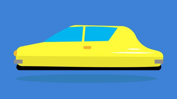 Futuristic Yellow Car Icon Flat Illustration Taxi Vector Symbol Web — Vettoriale Stock