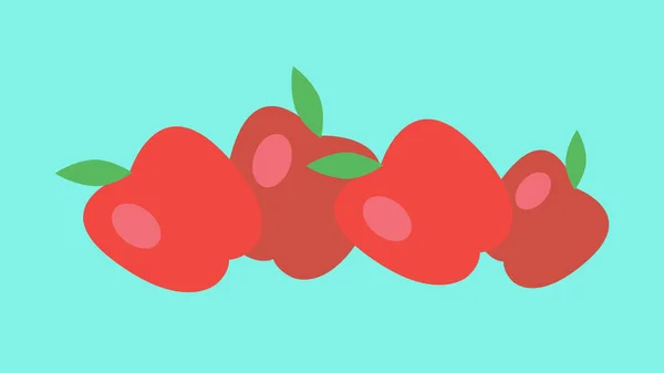 Web Illustration Fresh Red Apple Fruits — 图库矢量图片