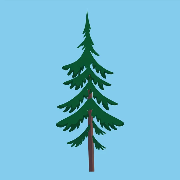 Pine Tree Icon Flat Illustration — Stock Vector