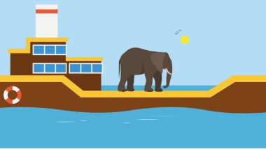 fil vektör illüstrasyonlu gemi