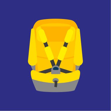 Sarı bebek taşınabilir araba koltuğu - illüstrasyon