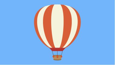 Sıcak hava balonu ikonu. Web tasarımı için uçan kağıt vektör simgelerinin düz çizimi