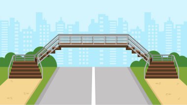 Üstgeçit 'in boş bir yol üzerindeki vektör çizimi