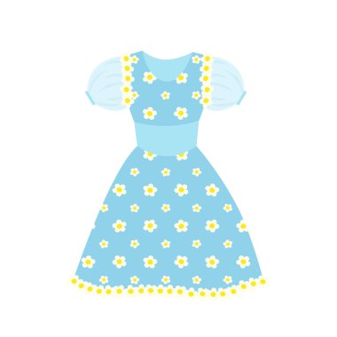 Beyaz arka planda benekli bir elbise. vektör illüstrasyonu