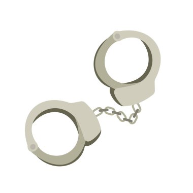 Kelepçe ve zincir beyaz arkaplanda izole edildi