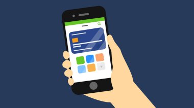 akıllı telefon ve el ekranı tutuyor