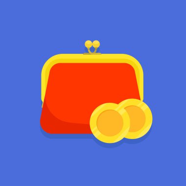 Para dolu cüzdan, vektör illüstrasyonu