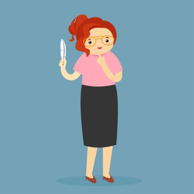 Tüylü kadın, vektör çizimi