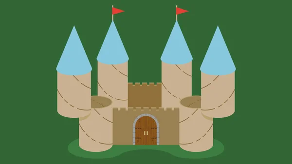 Castello Bandiere Medievali Vettore — Vettoriale Stock