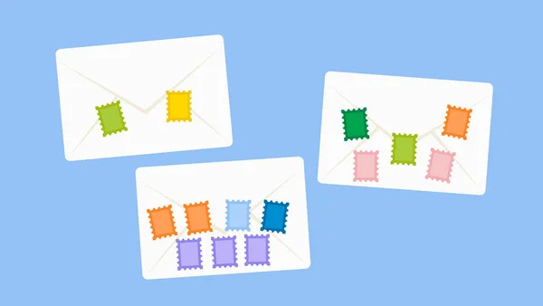 Illustration Vectorielle Ensemble Icônes Enveloppe — Image vectorielle