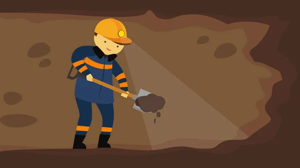 矿上的工人 平面设计风格的矢量插图 — 图库矢量图片