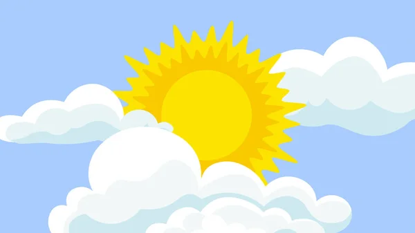 Ilustração Vetorial Sol Nuvens —  Vetores de Stock