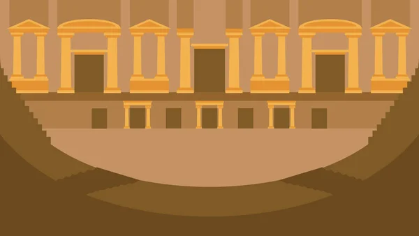 Ancien Temple Avec Des Colonnes Des Monuments Arrière Plan Illustration — Image vectorielle