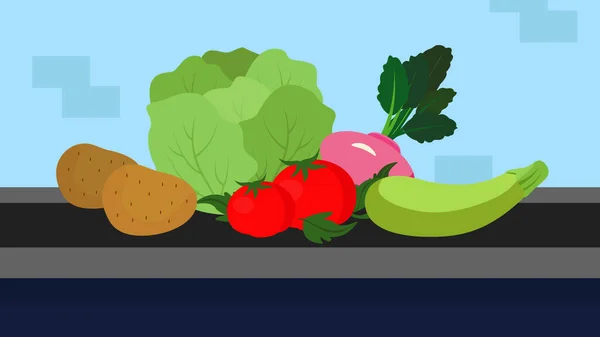 蔬菜和水果病媒图解设计 — 图库矢量图片