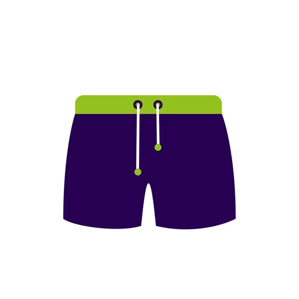 海滩短裤图标 泳衣矢量标志及网页设计元素的平面图解 — 图库矢量图片