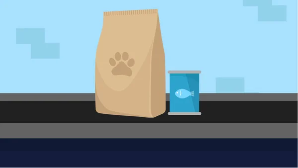 Pet Food Bag Icon Isometric Dog Pills Vector Icons Web — Stock Vector