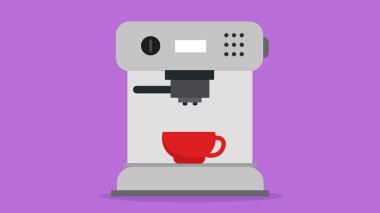 Kahve makinesi simgesini, düz stil 