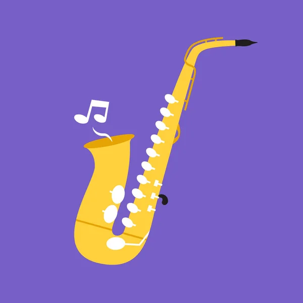 Ikona Hudební Nástroj Saxofon Vektorové Ilustrace — Stockový vektor