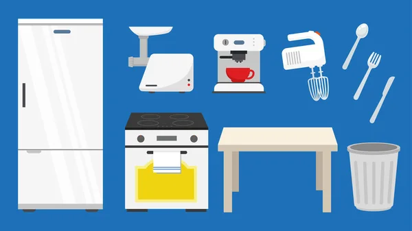 Cocina Electrodomésticos Ilustración Vectorial — Vector de stock