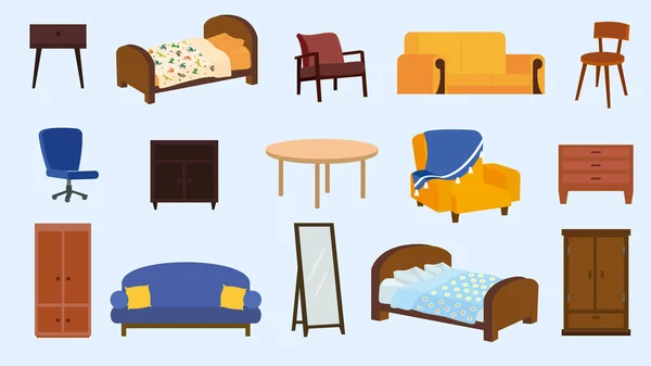 家具セットのベクトル図 — ストックベクタ
