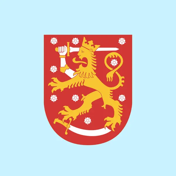 Wappen Finnlands Auf Blauem Hintergrund — Stockvektor