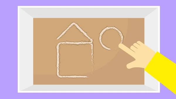 Hand Drawing House Icon Board Vector Illustration Flat Style — Stock Vector