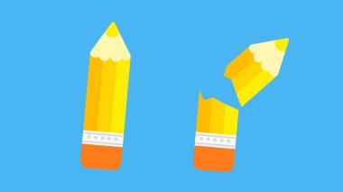 Kalem simgesi. mavi arkaplanda düz tasarım