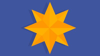 Mor arkaplanda yıldız simgesi çizimi