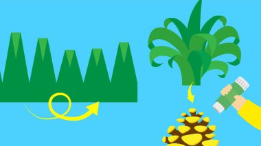 Çocukça el yapımı el yapımı okul sanatının ananas çizimi.