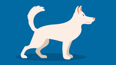 Beyaz arkaplanda şirin köpek vektörü düz tasarım çizimi