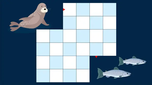 Fish Seal Boardgame Ilustração Vetorial — Vetor de Stock