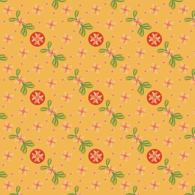  Çiçek vektör deseni. Bu desen için tüm elementler el çizimi ve Adobe Illustrator cc içinde tasarlanmıştır..