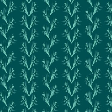 Koyu yeşil arkaplan ile çiçek vektör tekrarlama deseni.