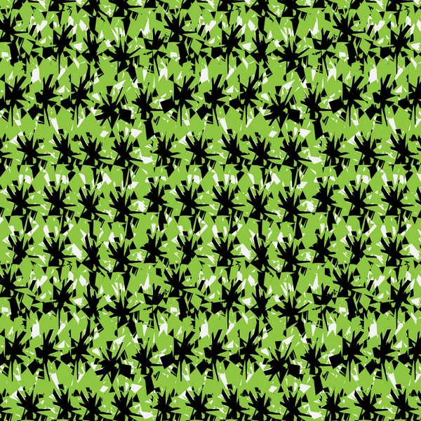 Абстрактний Безшовний Векторний Візерунок Чорно Зеленим Кольором Фоні Білого Кольору — стоковий вектор